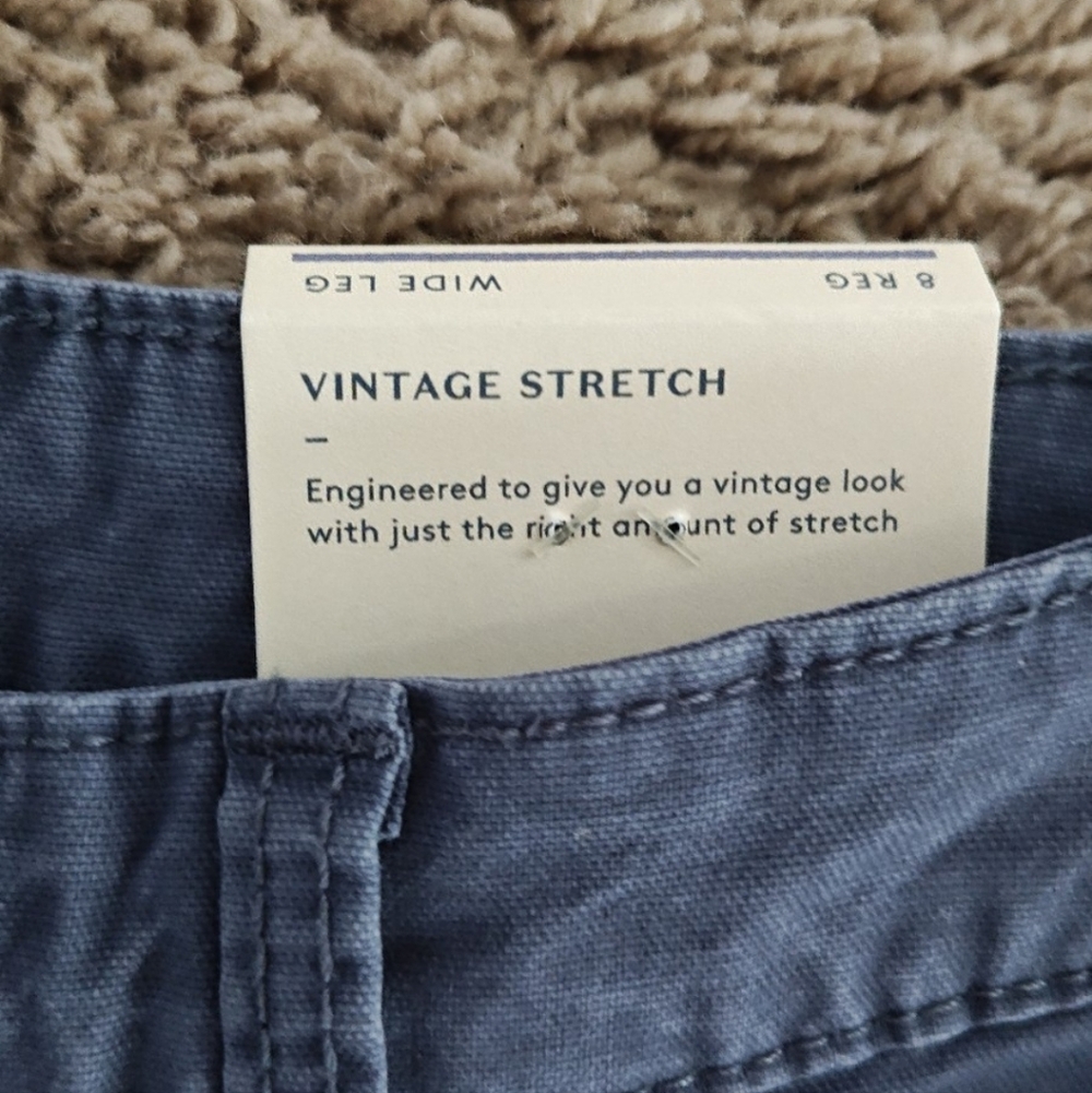 New Women Cargo Straight Leg Pants Size 8 Navy Universal Thread High Rise Vintag - Picture 4 of 9